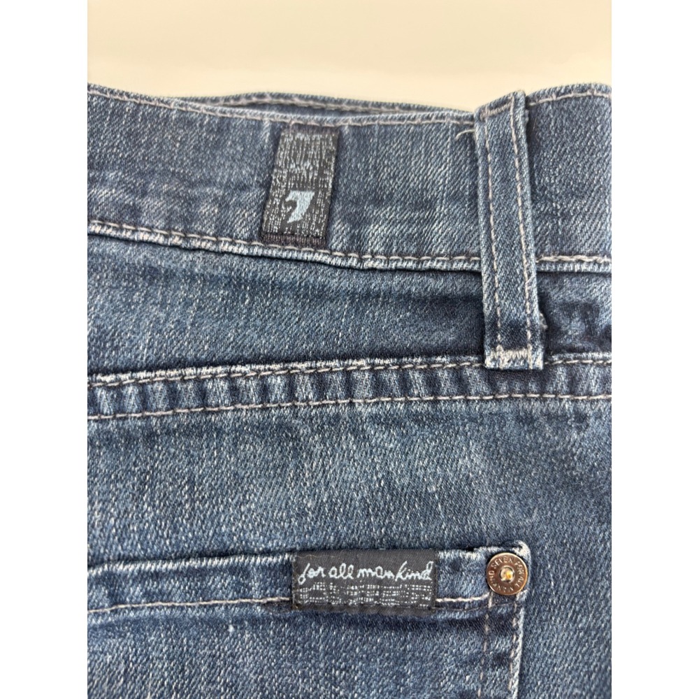 7 For All Mankind Slimmy Luxe Performance Mens Dark Wash Slim Straight Jeans 33 - Picture 11 of 12